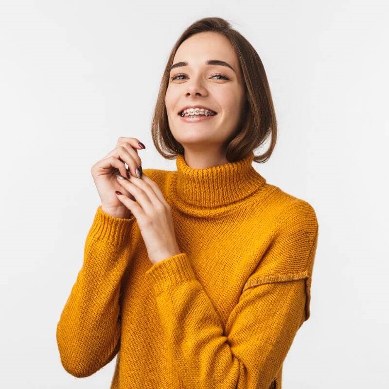Smiling Woman Wearing Braces