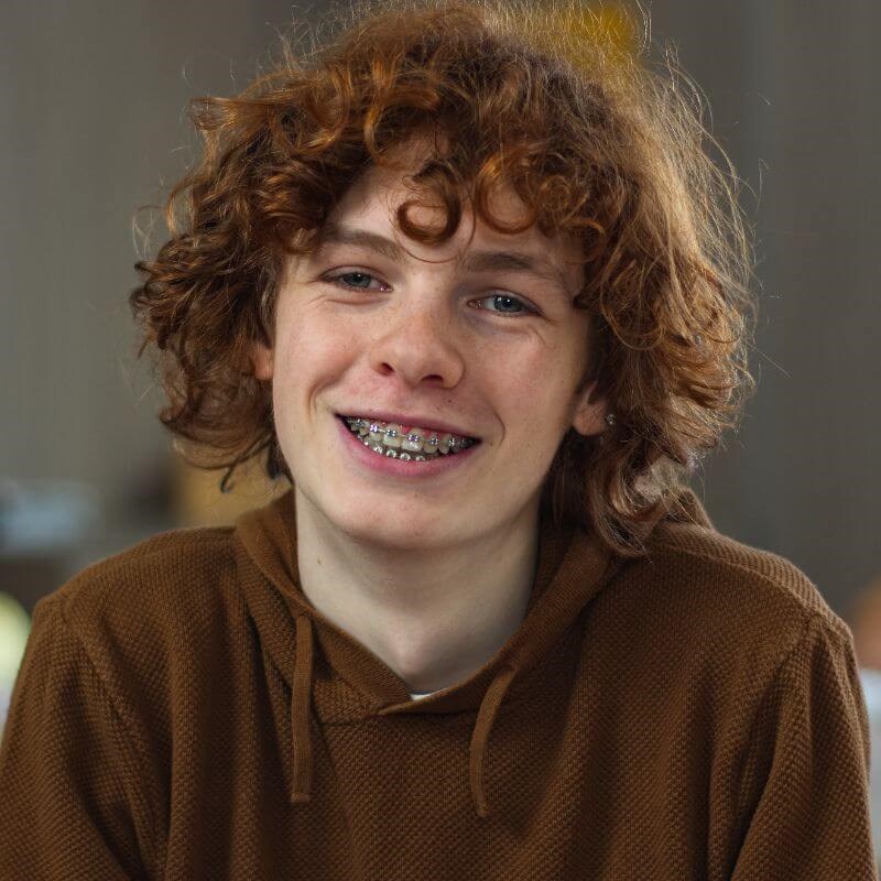 Boy Wearing Braces