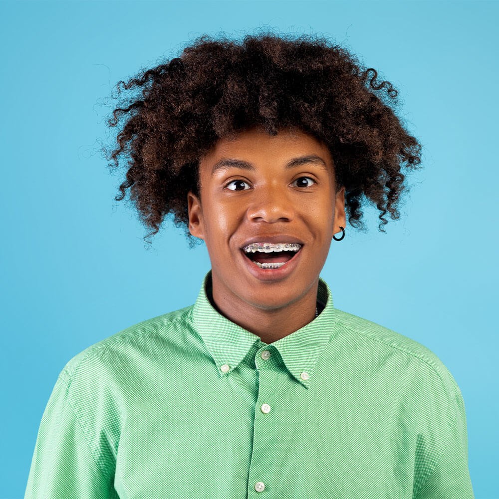 Teenager with braces